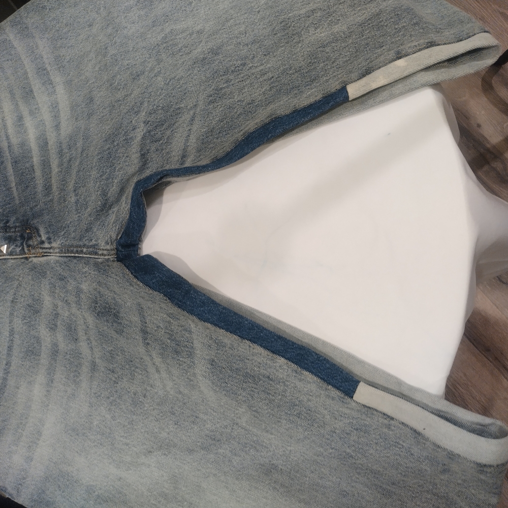 MNML LA B572 Studded Flare Denim Jeans Men's Size 42 Blue Relaxed B-Fit - Picture 10 of 12
